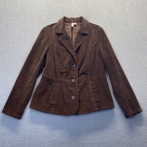 St Johns Bay Brown Corduroy Blazer Jacket Women Large,Stretch,Buttons,Buttons